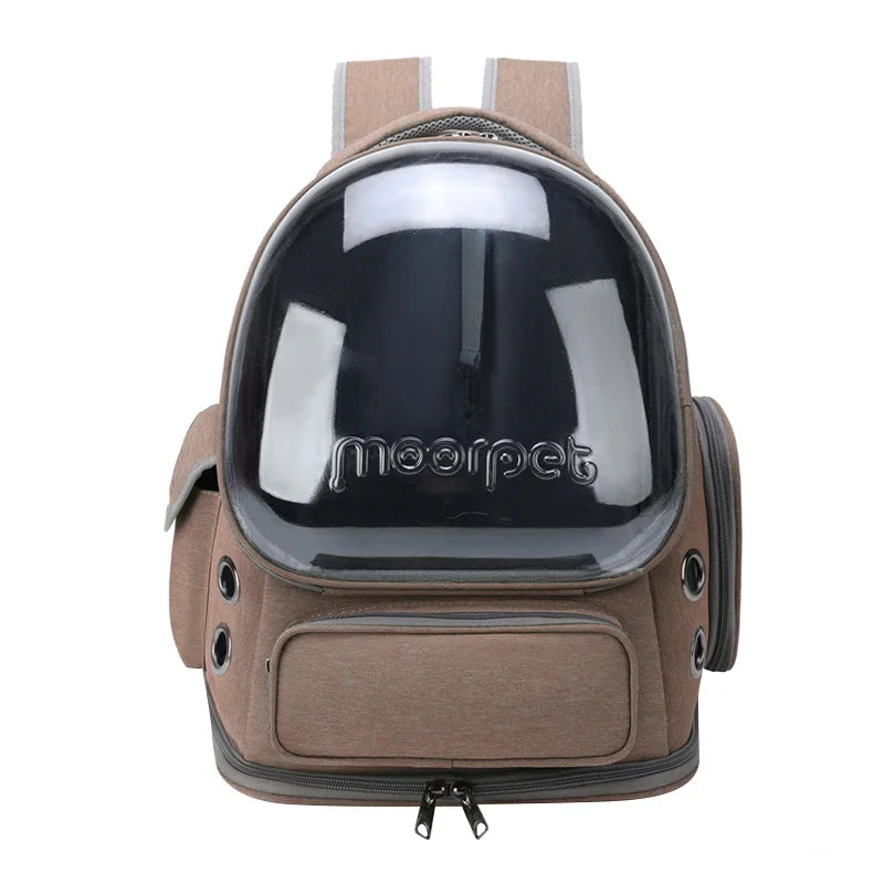 Breathable Pet Travel Backpack with Transparent Window for Cats and Small Dogs – Durable Oxford Material, 42x27x34 cm