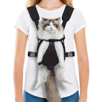 Adjustable Pet Backpack Carrier for Small Dogs and Cats – Breathable Mesh Design for Hiking and Travel