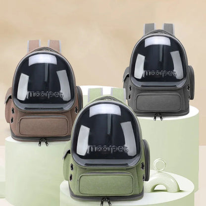 Breathable Pet Travel Backpack with Transparent Window for Cats and Small Dogs – Durable Oxford Material, 42x27x34 cm
