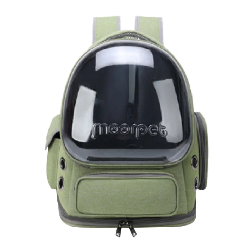 Breathable Pet Travel Backpack with Transparent Window for Cats and Small Dogs – Durable Oxford Material, 42x27x34 cm