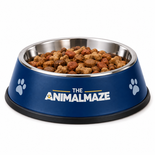THE ANIMALMAZE Premium Stainless Steel Pet Bowl – Durable Dog & Cat Food Bowl with Wide Base