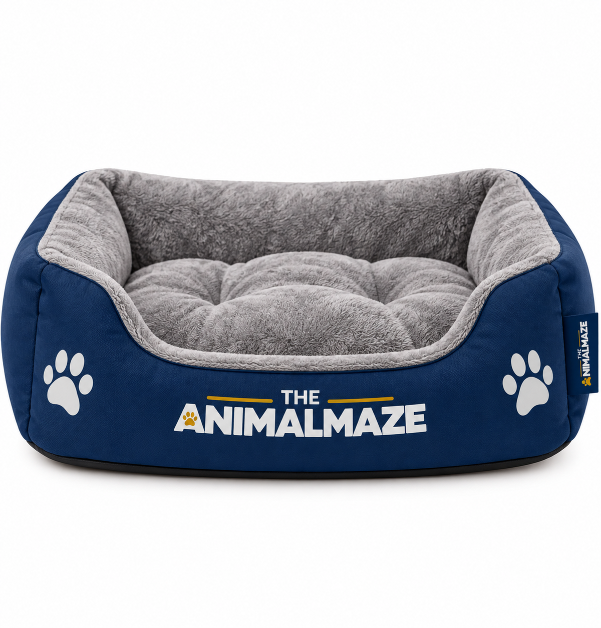 THE ANIMALMAZE Premium Pet Bed – Soft Plush Cushioned Dog & Cat Bed with Raised Sides