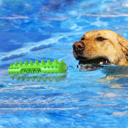 Durable Dog Chew Toy with Textured Toothbrush Design for Aggressive Chewers and Puppies - Rubber Dental Health Toy