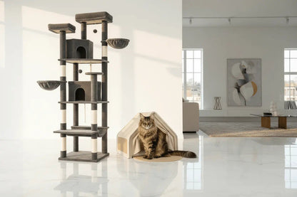 The Tower & Den Bundle — Cat Tower & Hideaway Tent for Large Cats